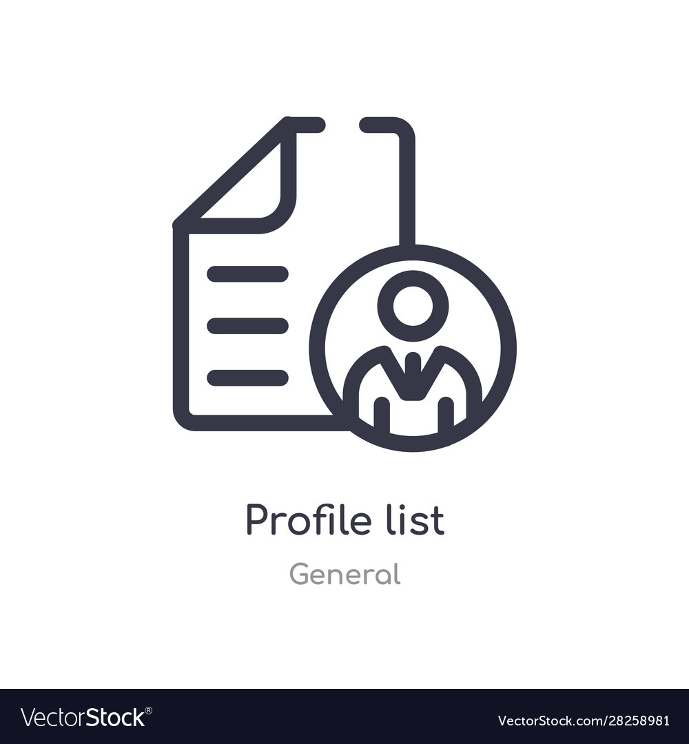 Profile list outline icon isolated line from