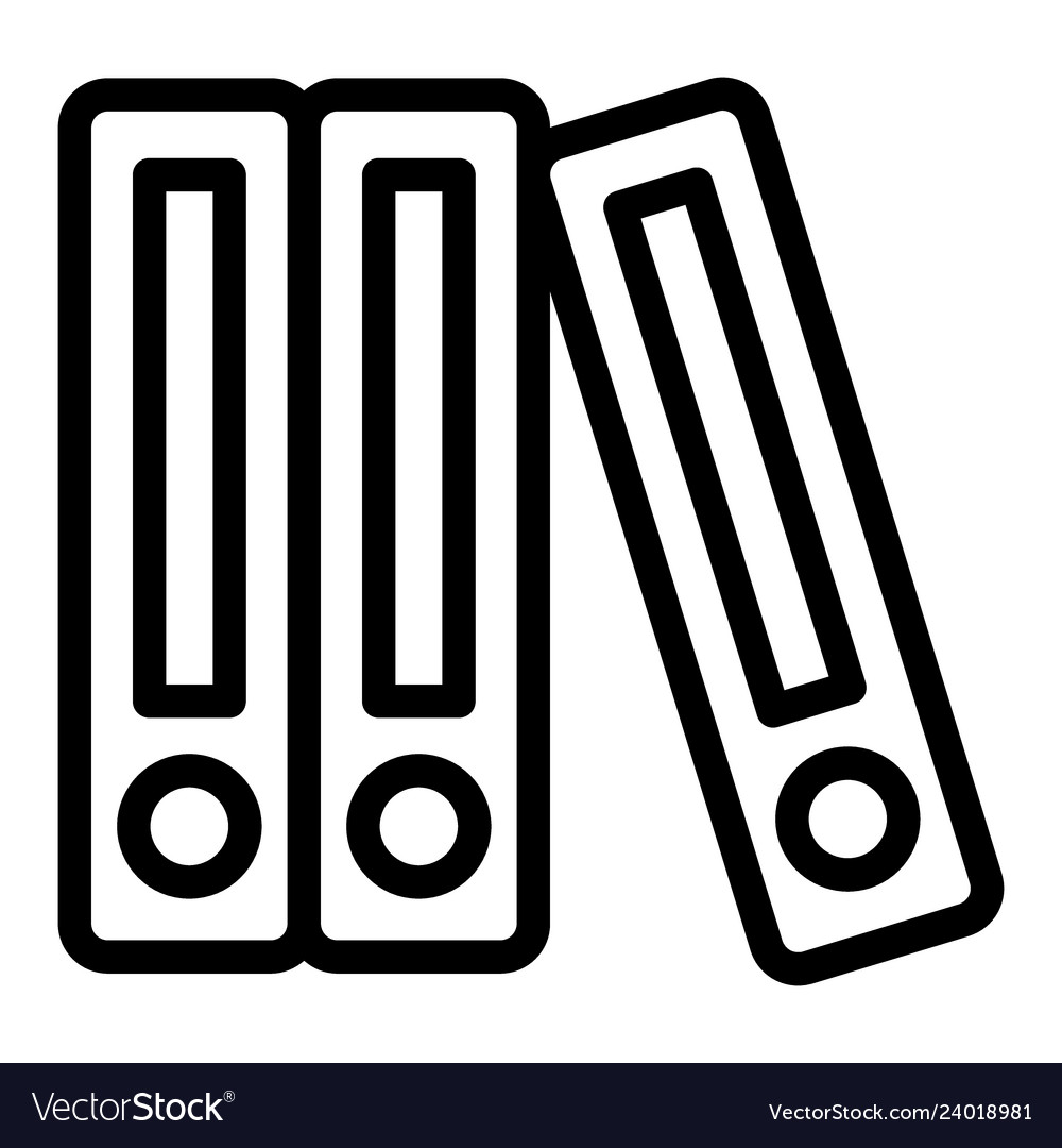 Row of binders line icon binder Vector Image Row of binders line icon binder