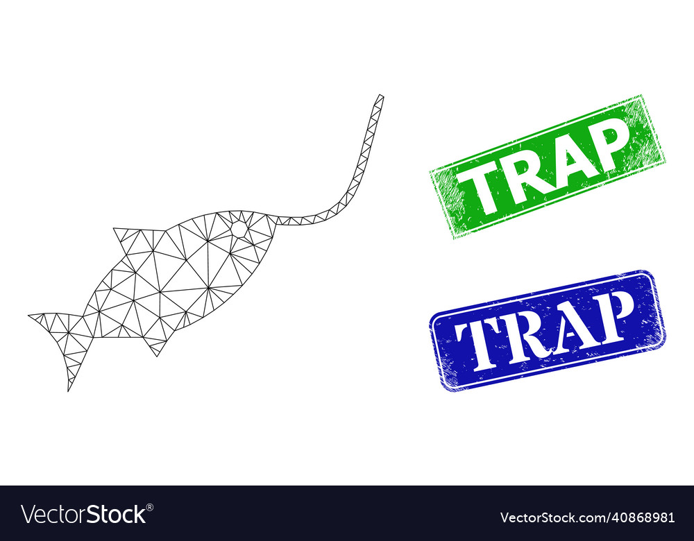 Scratched trap stamp imitations and triangular vector image Scratched trap stamp imitations and triangular