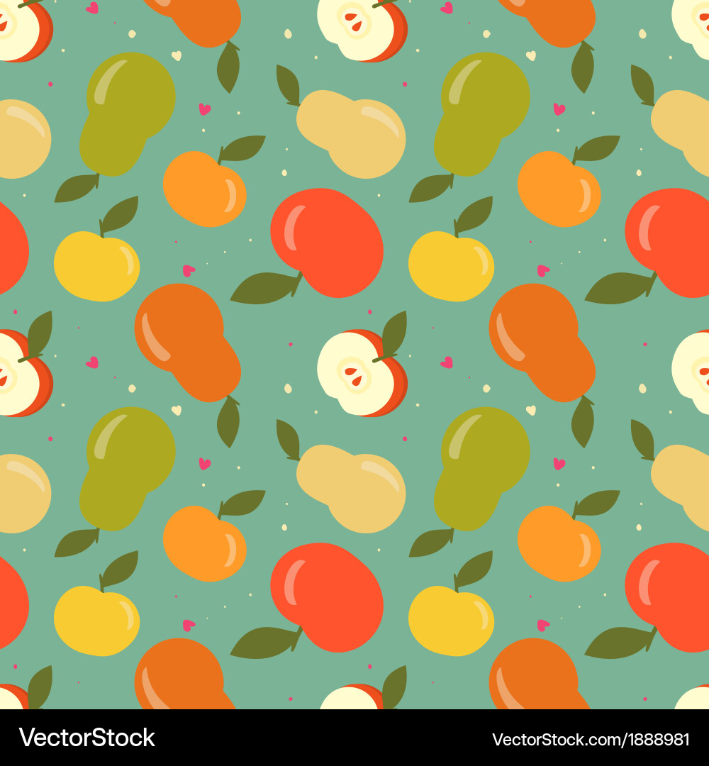 Seamless apple and pear pattern Royalty Free Vector Image