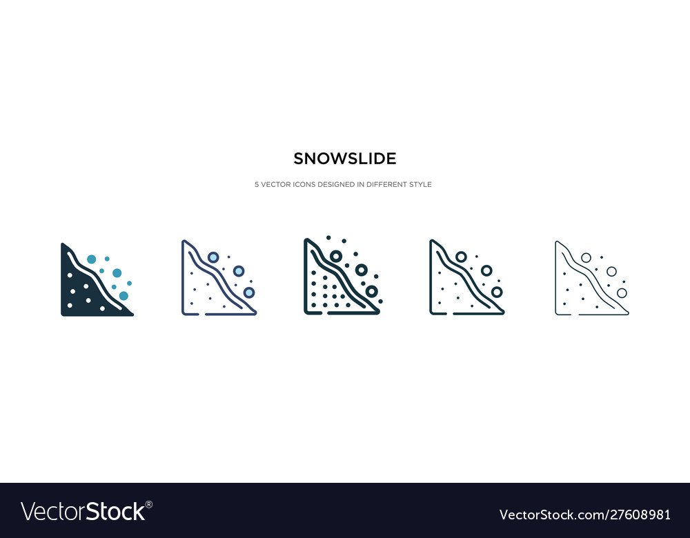 Snowslide icon in different style two colored vector image Snowslide icon in different style two colored