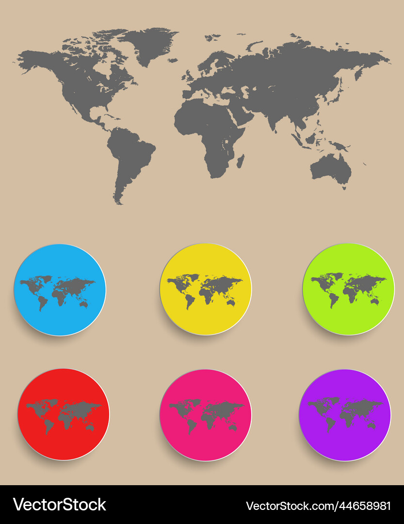 World map Royalty Free Vector Image - VectorStock