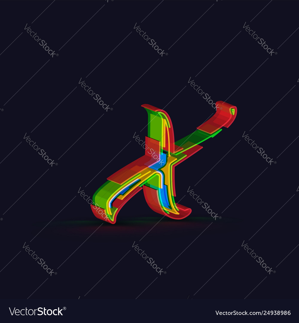 3d colorful character from a fontset vector image 3d colorful character from a fontset