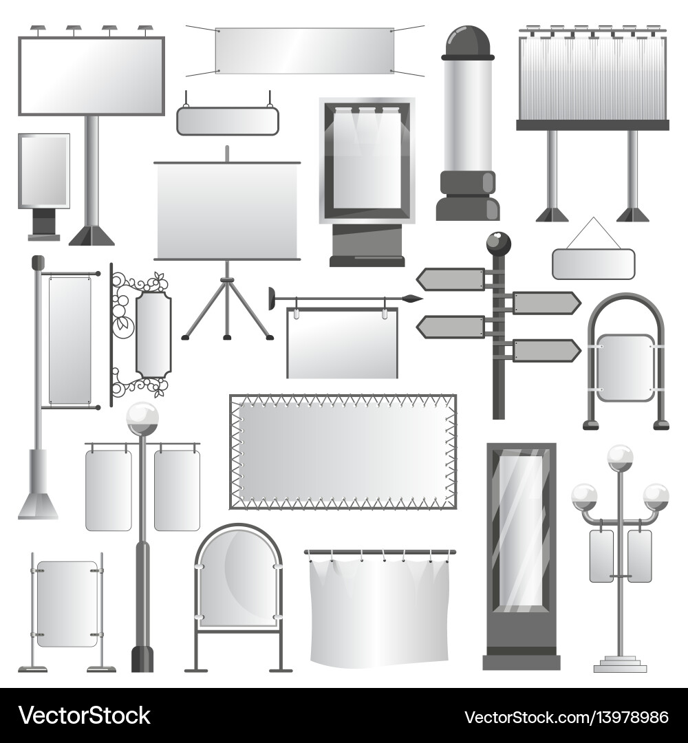 Advertising Media Constructions And Spaces Vector Image