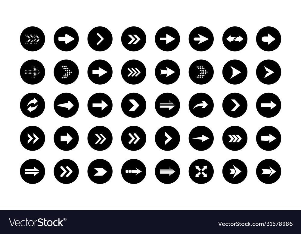 Arrow icon in round shape vector image Arrow icon in round shape
