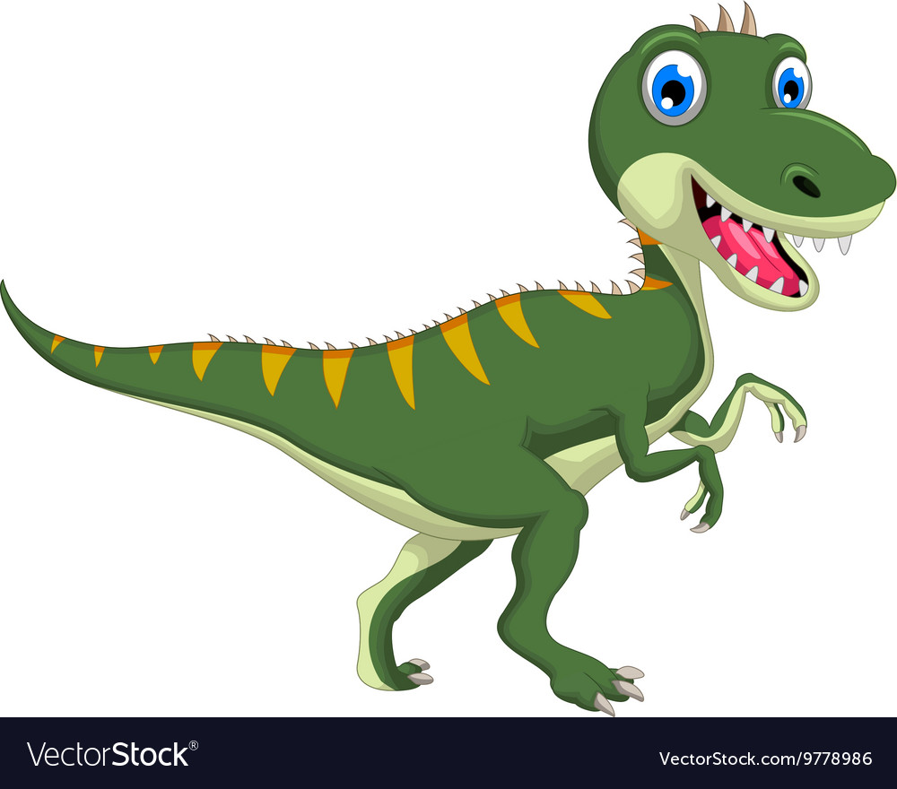 Cute dinosaur cartoon Royalty Free Vector Image