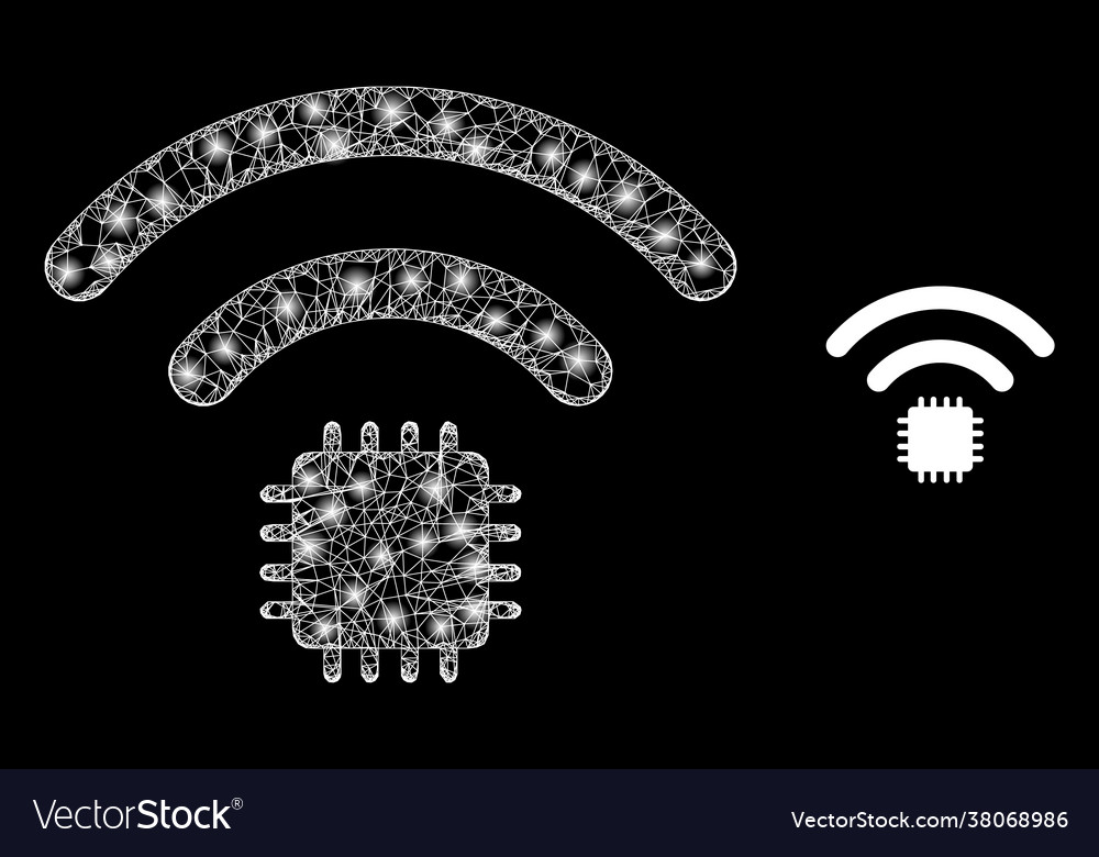 Glossy net radio sensor with colorful light spots vector image Glossy net radio sensor with colorful light spots