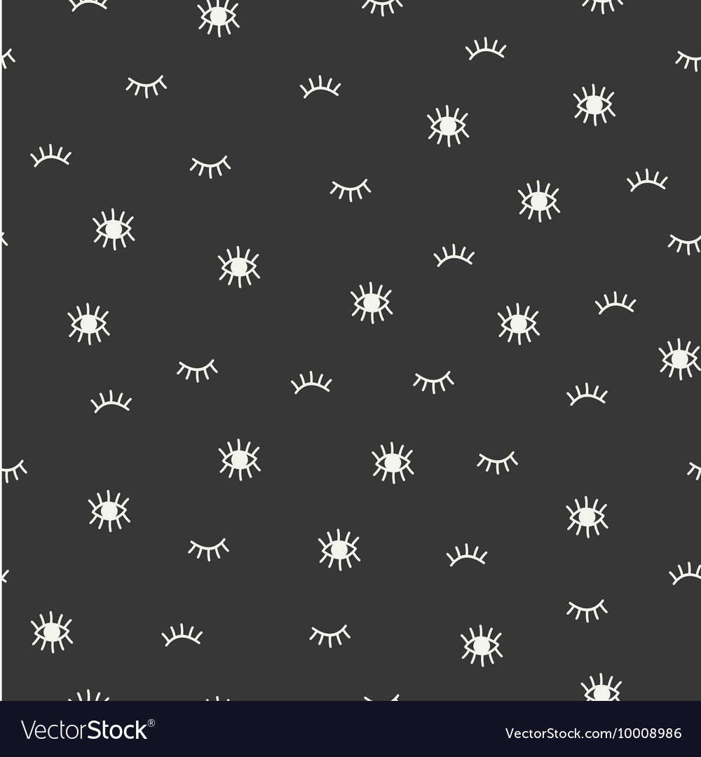 Hand drawn seamless pattern with open and close