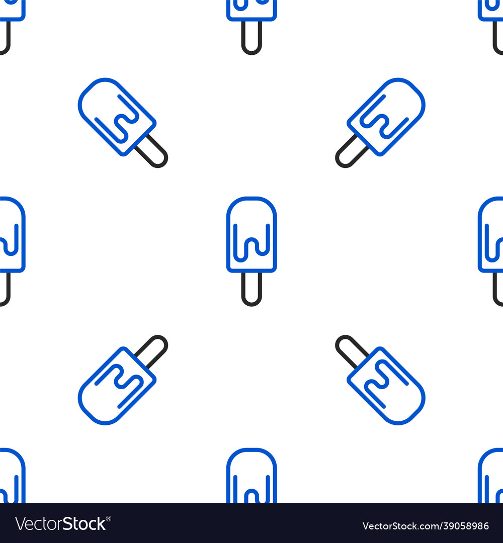 Line ice cream on stick icon isolated seamless