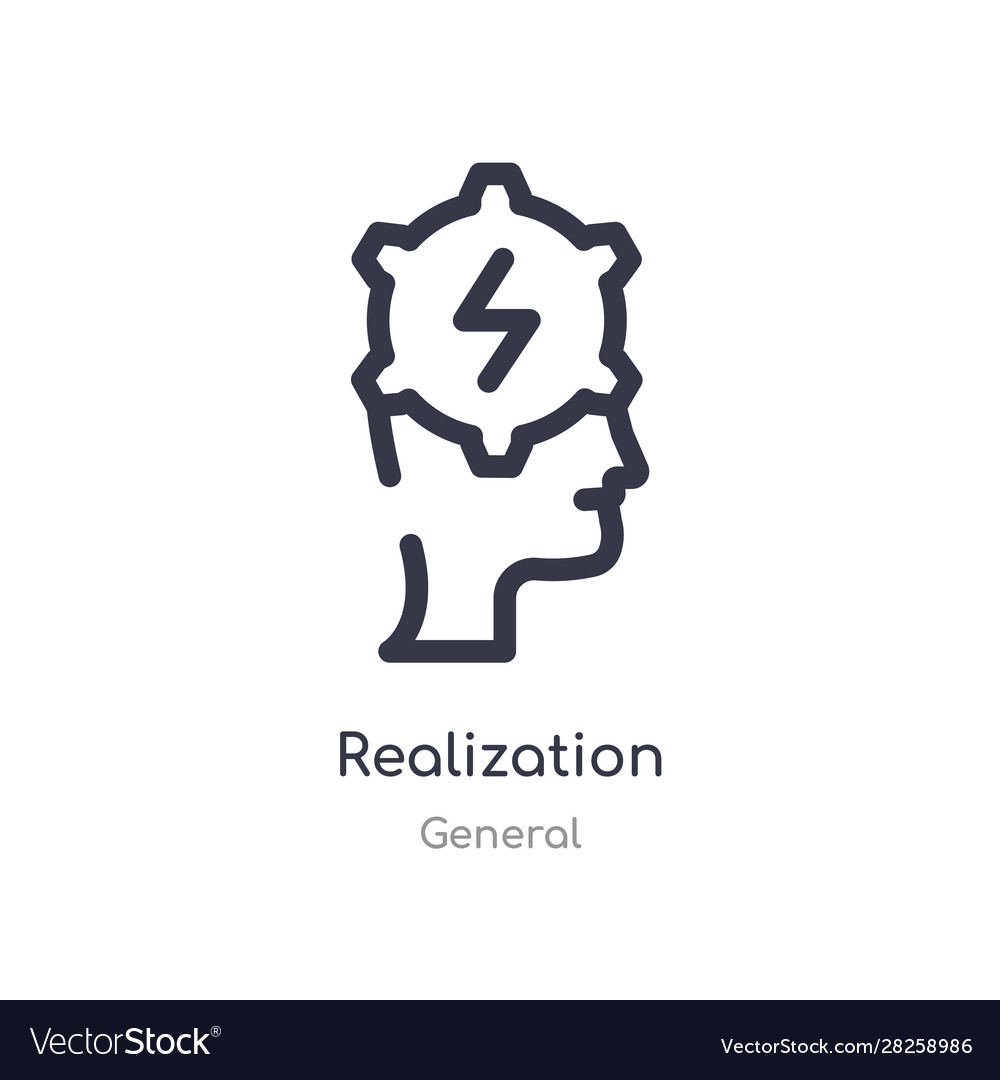 Realization outline icon isolated line from