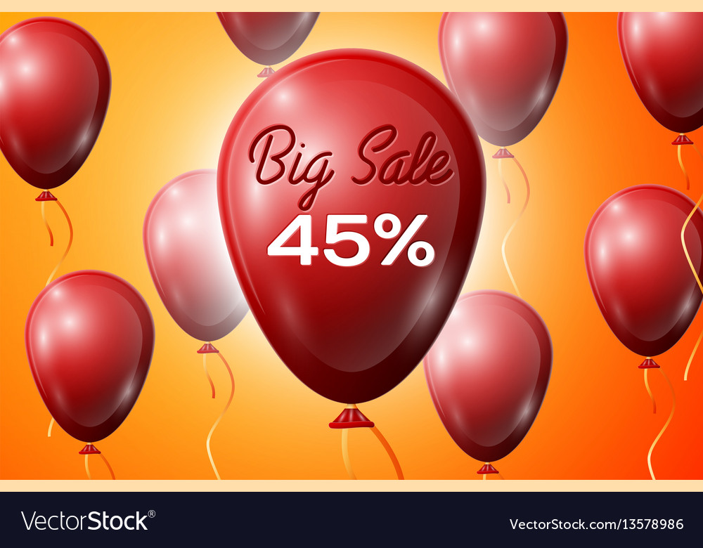 Red balloons with an inscription big sale forty