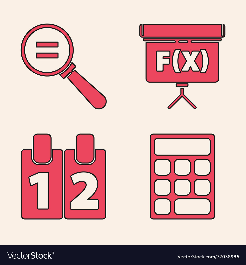 Set calculator calculation chalkboard vector image Set calculator calculation chalkboard