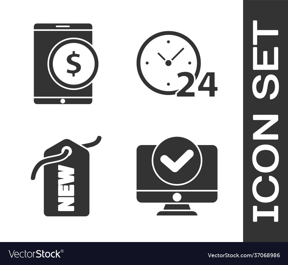 Set computer monitor tablet with dollar price vector image Set computer monitor tablet with dollar price