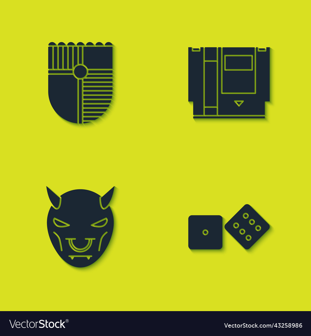 Set shield for game dice mask of the devil Vector Image Set shield for game dice mask of the devil