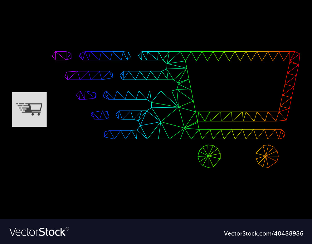 Spectrum gradiented polygonal net shopping cart