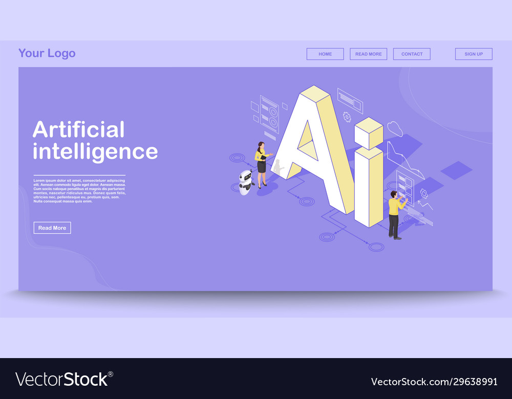 Ai isometric web page template