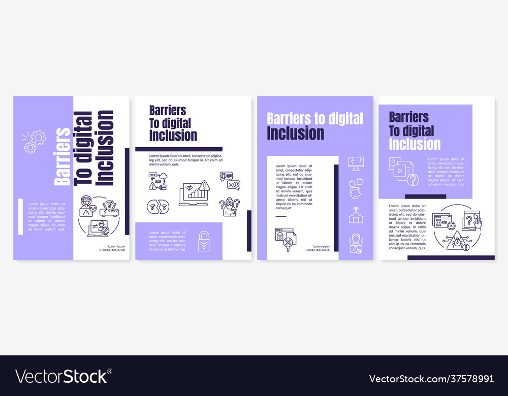 Barriers to digital inclusion brochure template Vector Image