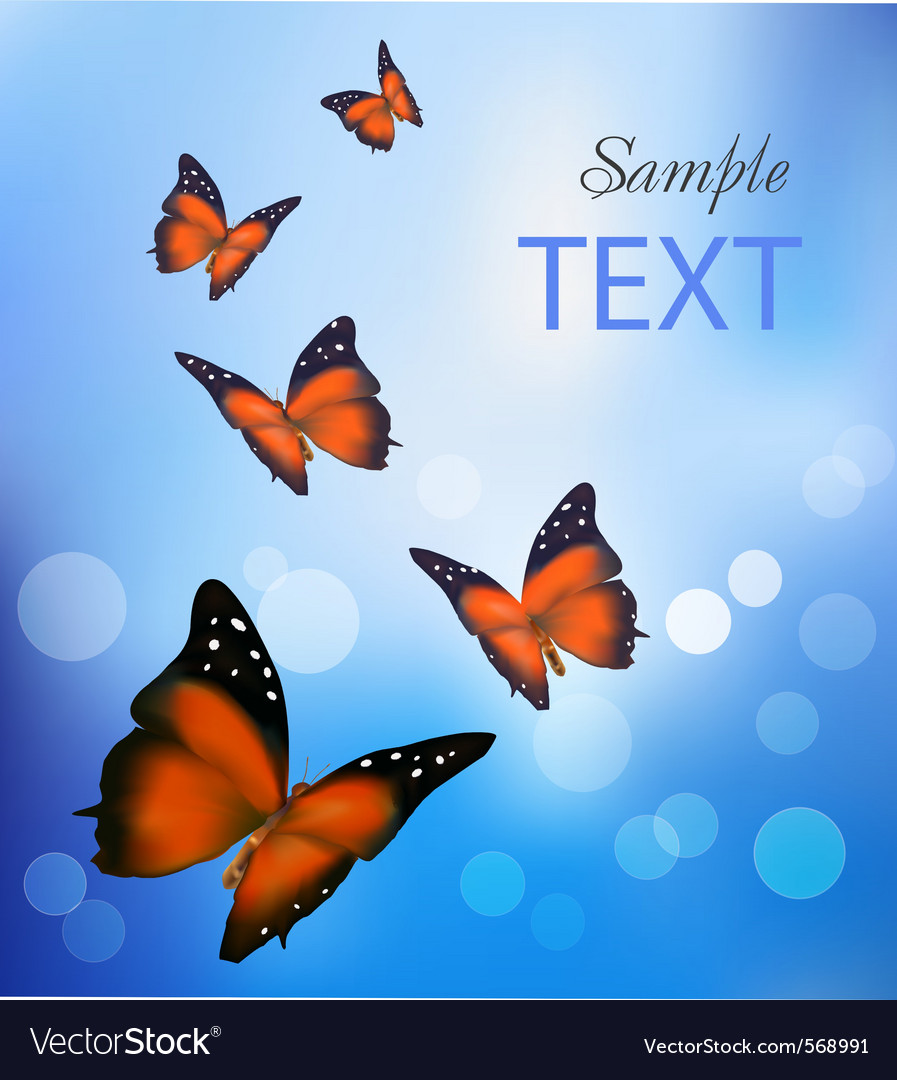 Butterflies in the sky Royalty Free Vector Image