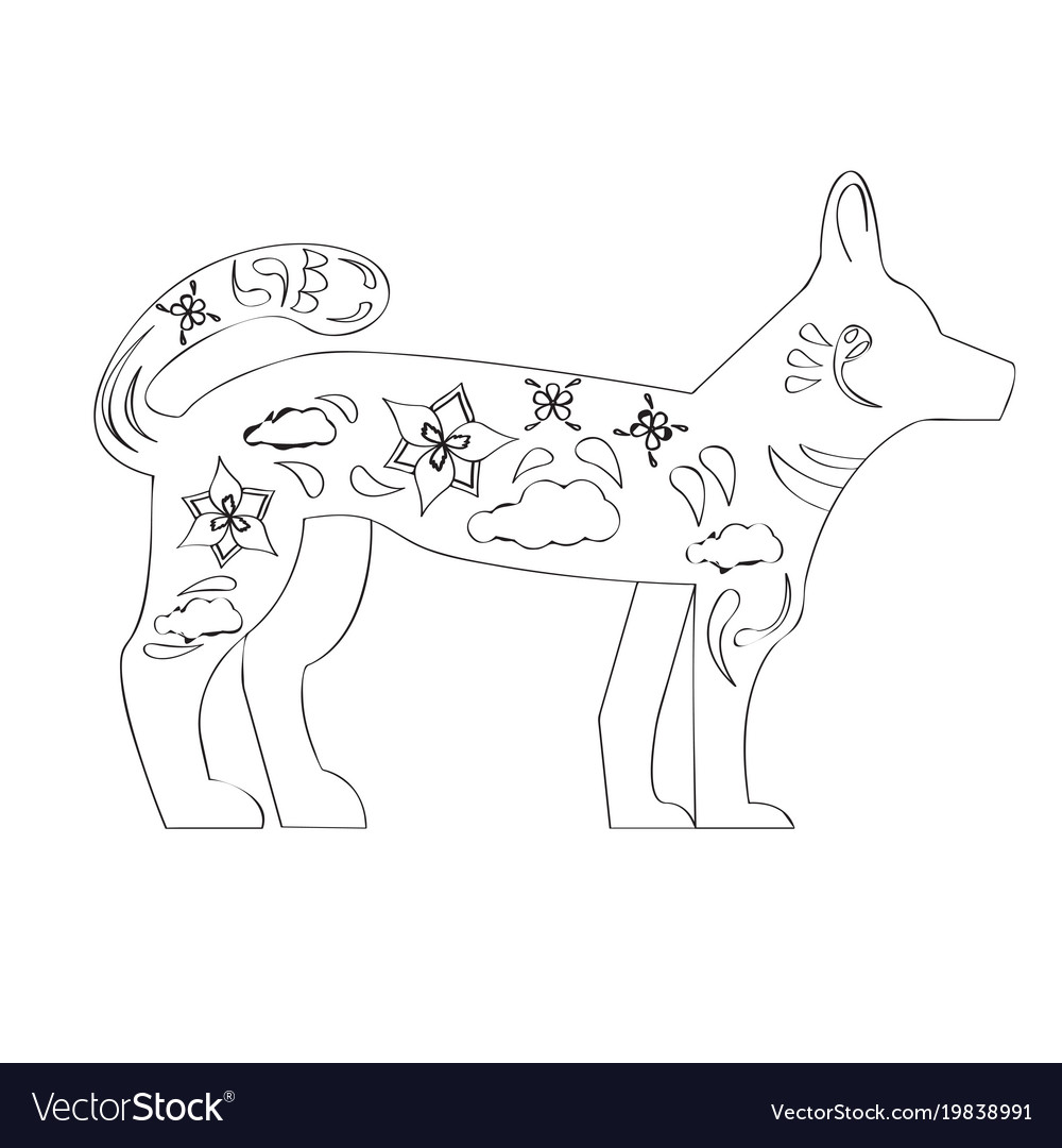 Chinese new year dog silhouette