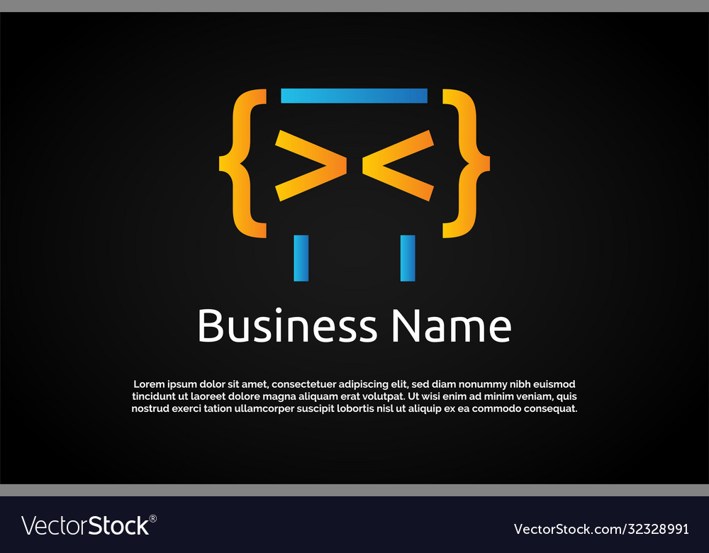 Coding bot digital logo template
