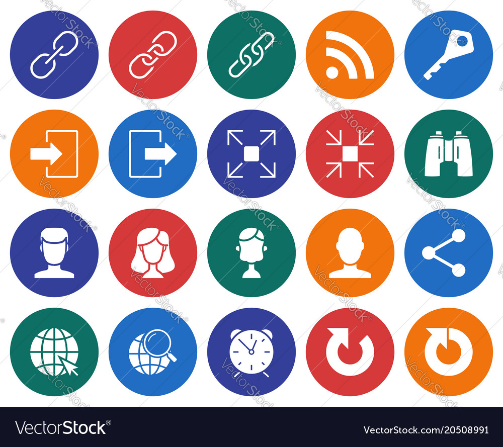 Collection of round icons user interface set 4
