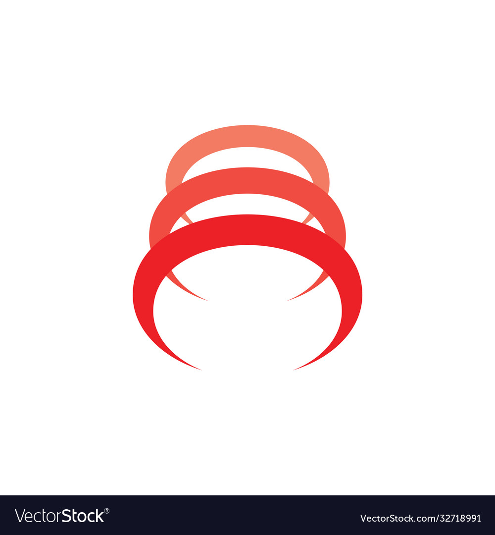 Curves gradient abstract red logo