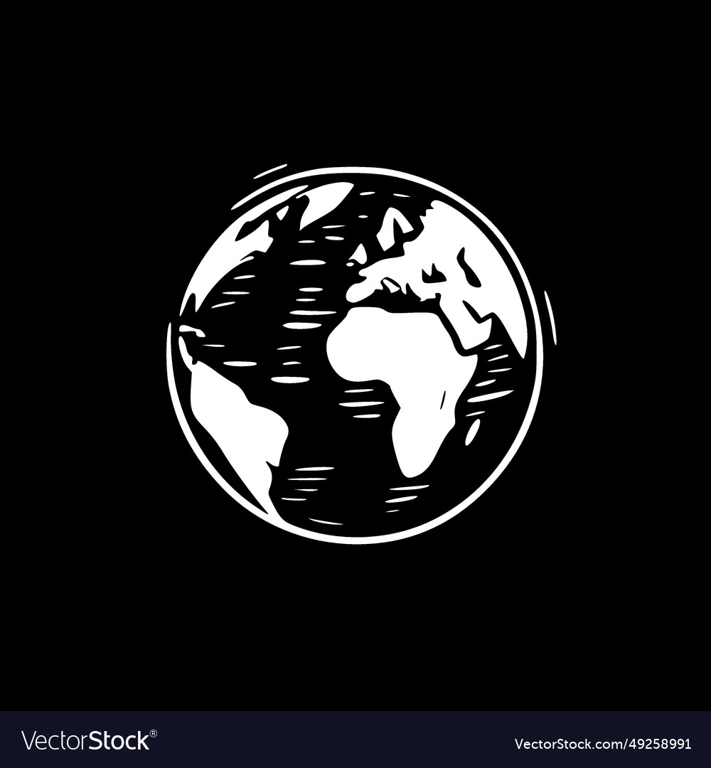 Earth - black and white isolated icon Royalty Free Vector
