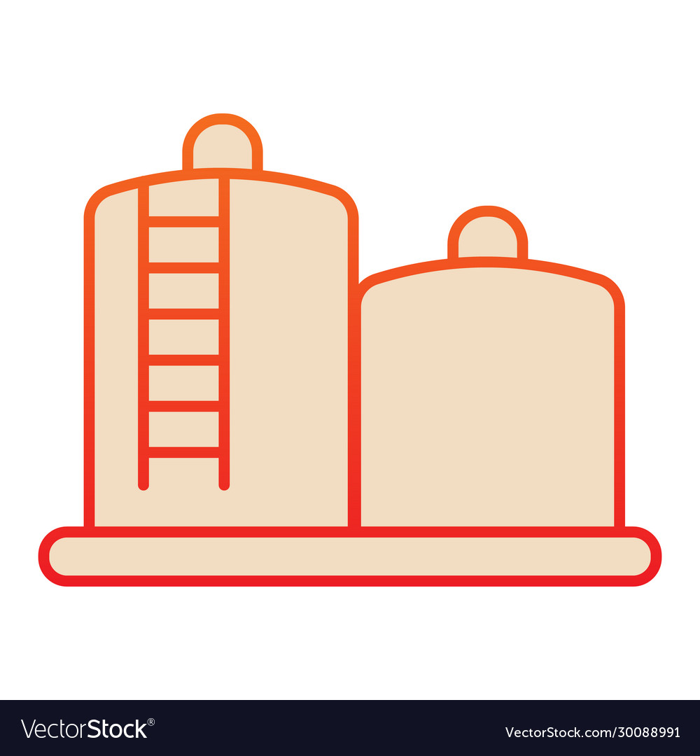 Fuel storage flat icon tank farm with liquid oil Vector Image