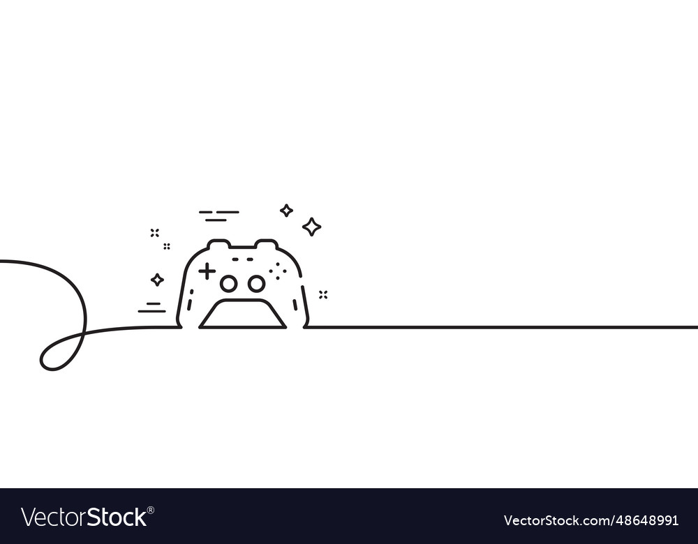 Gamepad line icon game joystick sign continuous