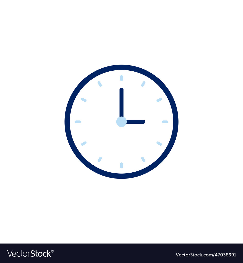Icon concept of clock with line circle and dot vector image Icon concept of clock with line circle and dot