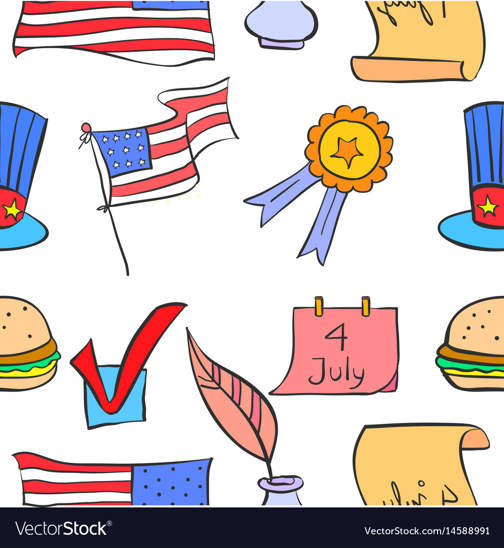 Memorial day doodles Royalty Free Vector Image