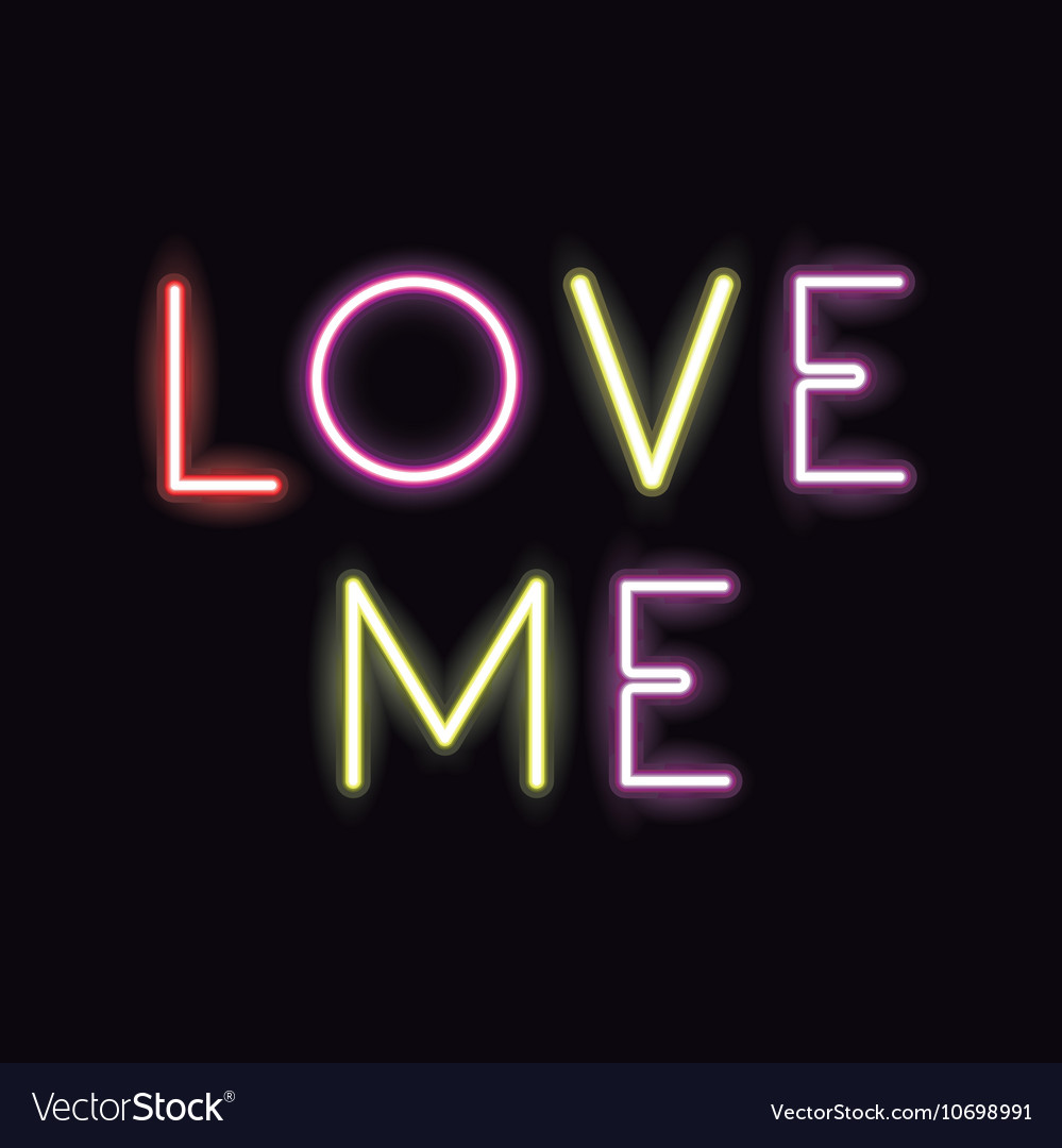 Neon font text design