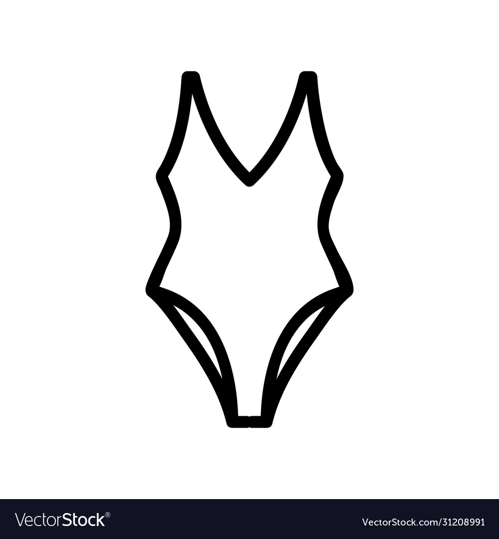 One piece swimsuit with bare hips icon Royalty Free Vector