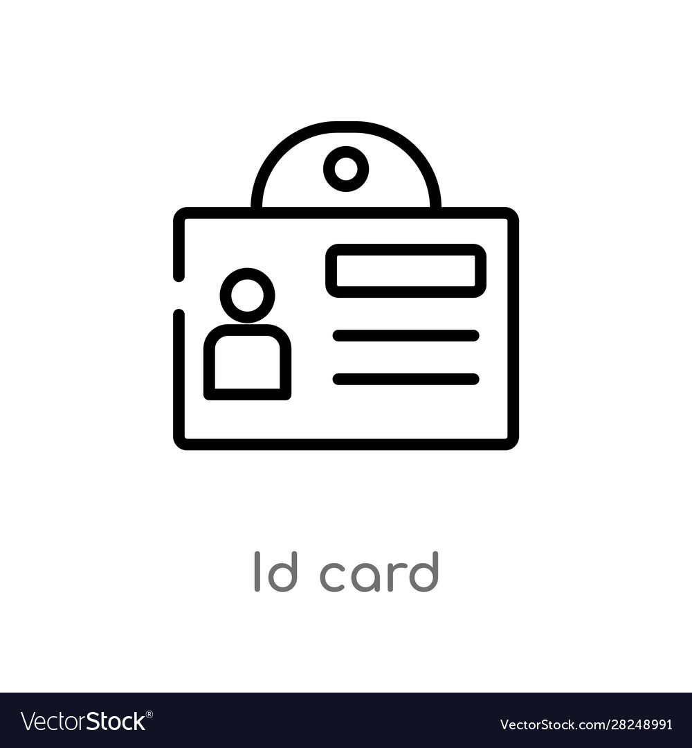 Outline id Karte Icon isoliert schwarz einfache Linie