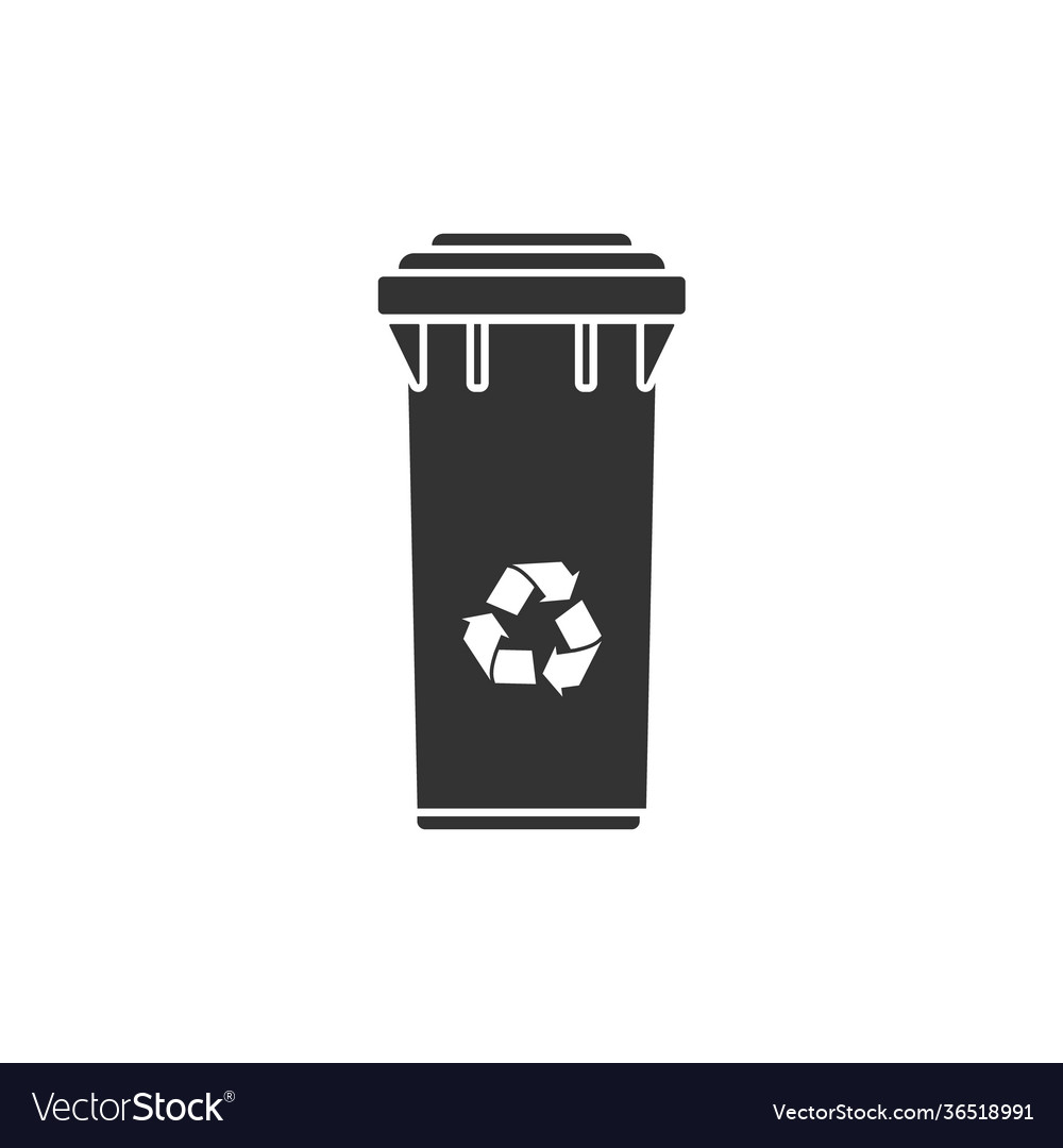 Realistic trash can icon with mobius loop Vector Image Realistic trash can icon with mobius loop