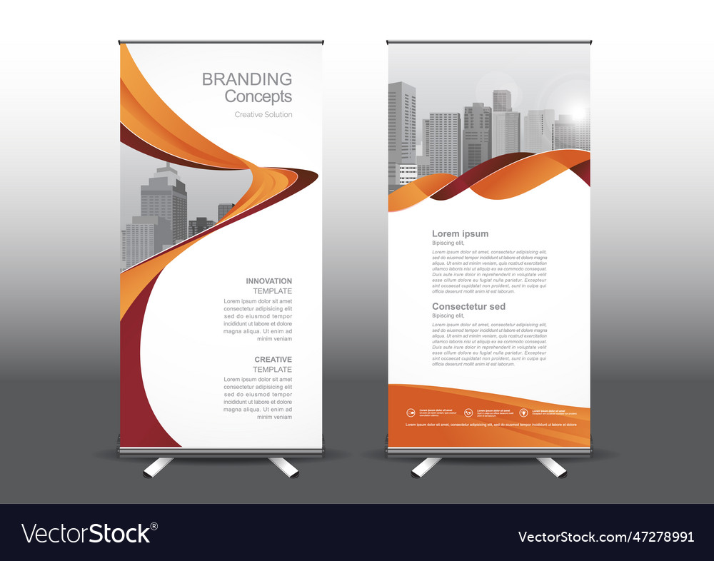 Rollup template designed for style vector image Rollup template designed for style