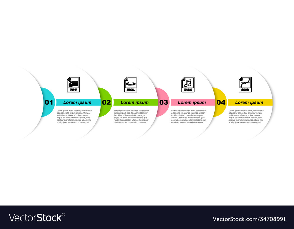 Set line ppt file document xml wav and svg vector image Set line ppt file document xml wav and svg
