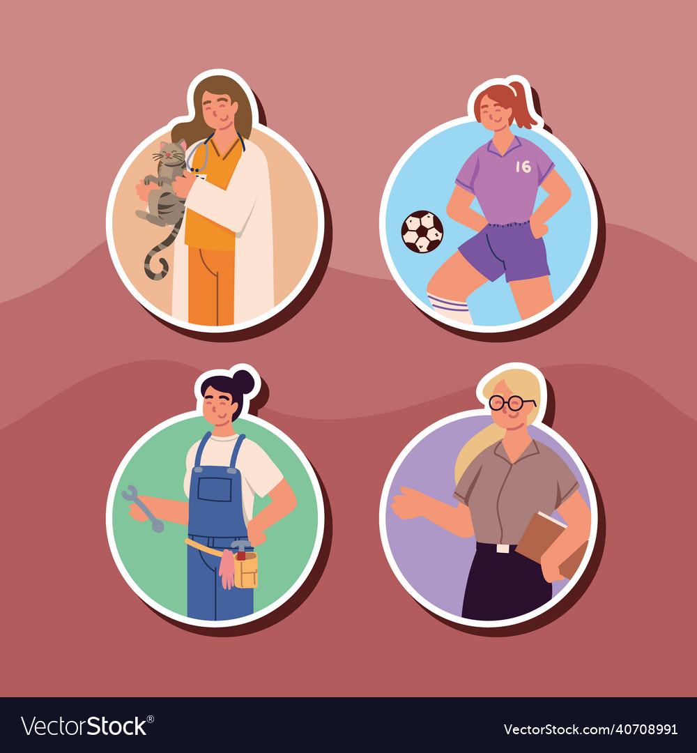 Set Of Women Workers Royalty Free Vector Image