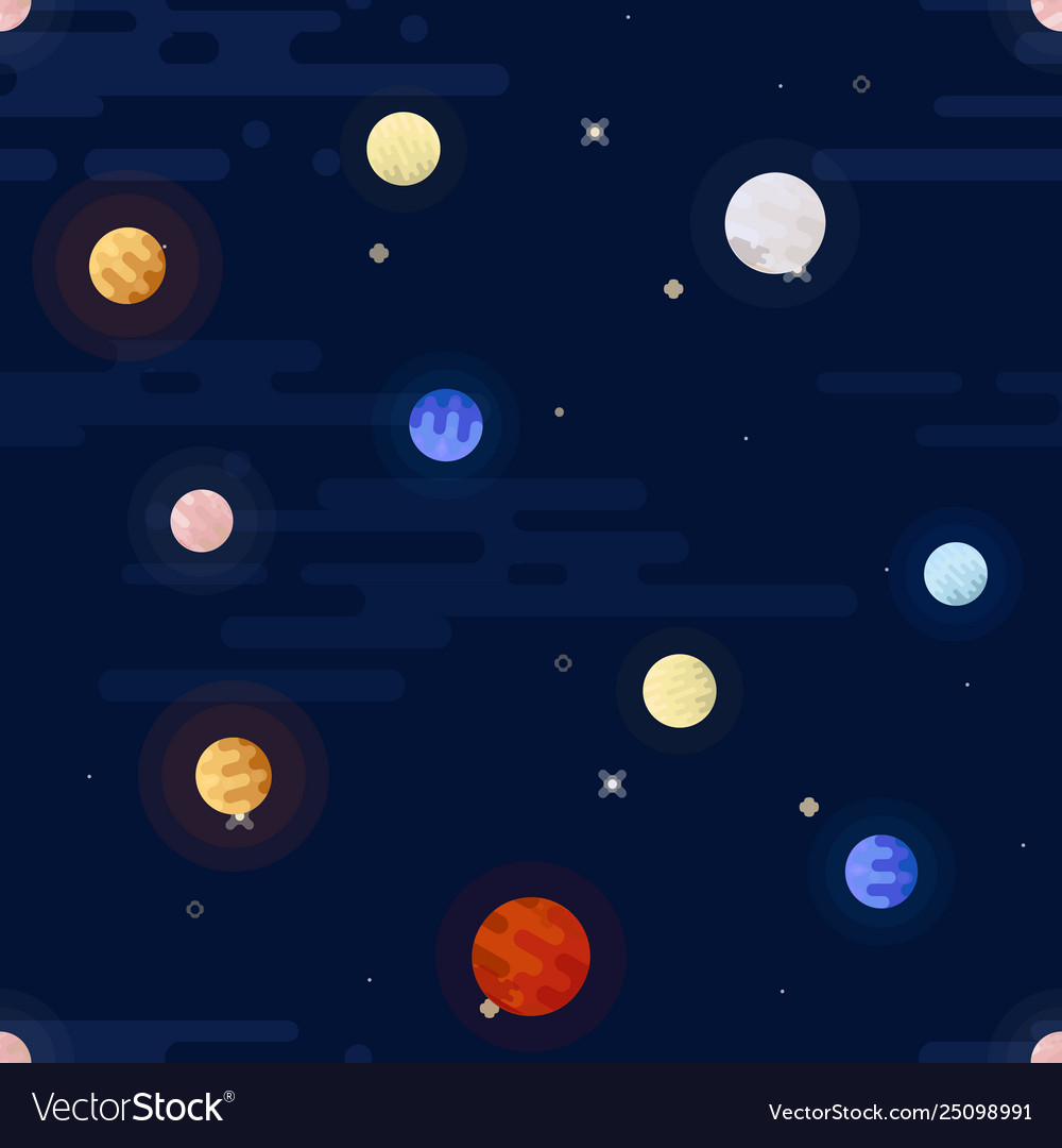 Space print seamless pattern different vector image Space print seamless pattern different