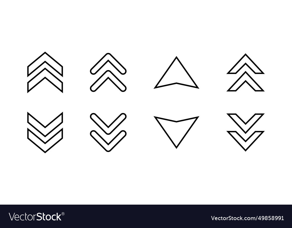 Swipe up down icon set in line style vector image Swipe up down icon set in line style