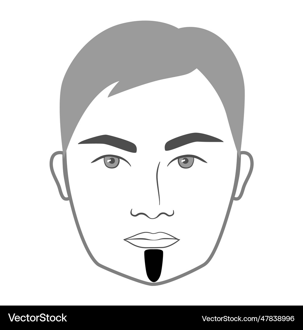 Chin strip beard style men in face Royalty Free Vector Image