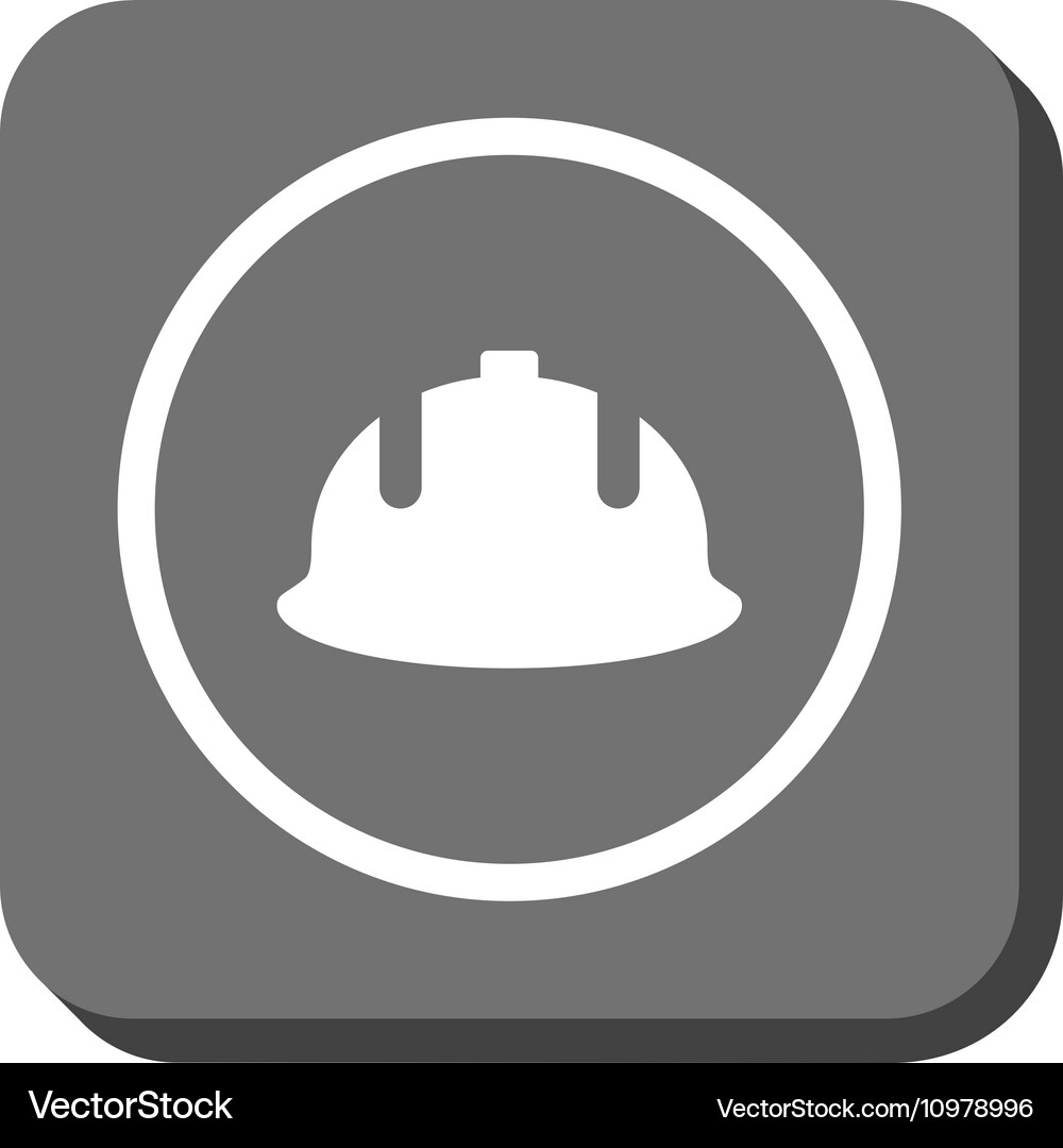 Construction helmet rounded square icon Royalty Free Vector