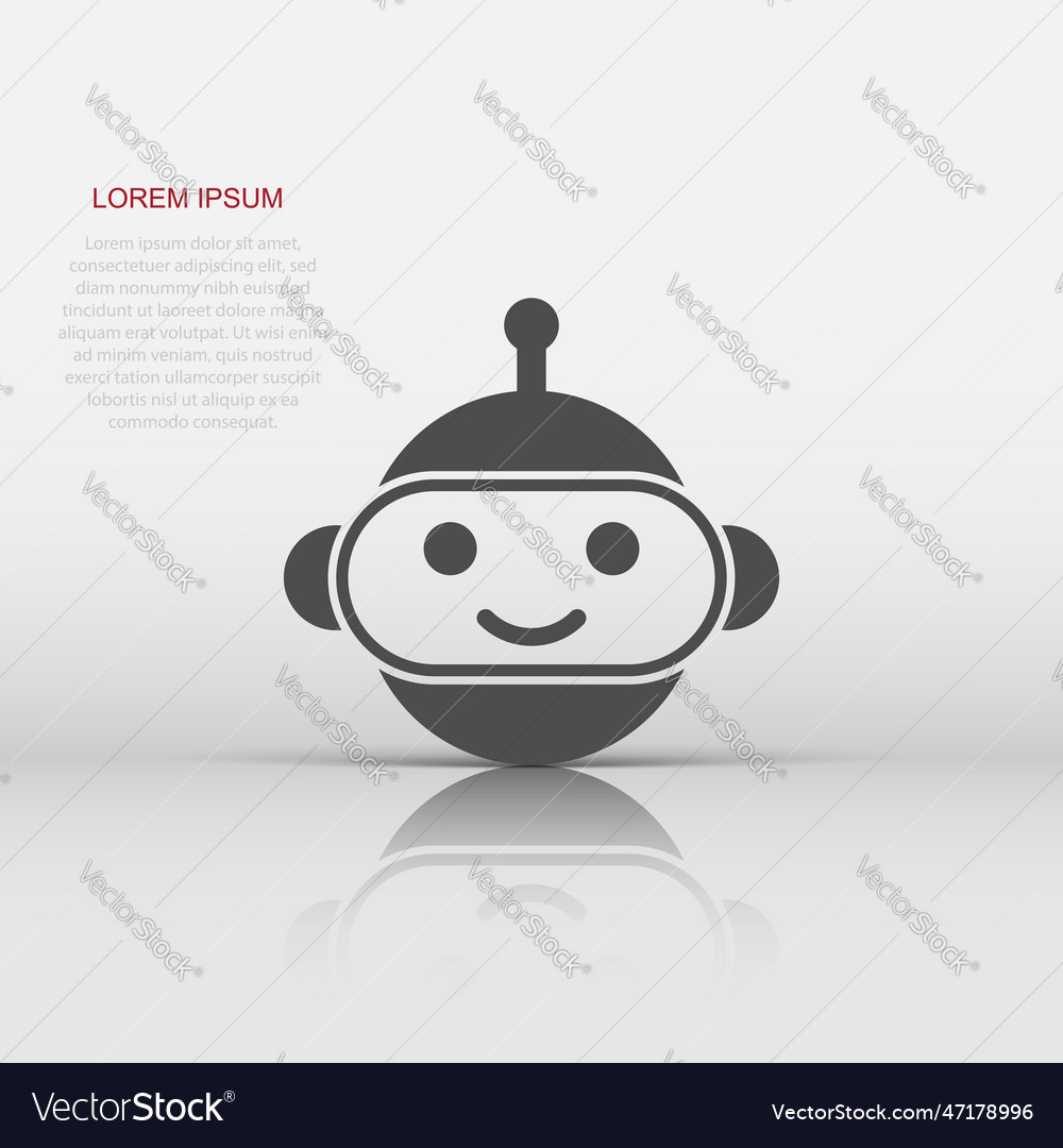 Cute robot chatbot icon in flat style bot vector image Cute robot chatbot icon in flat style bot
