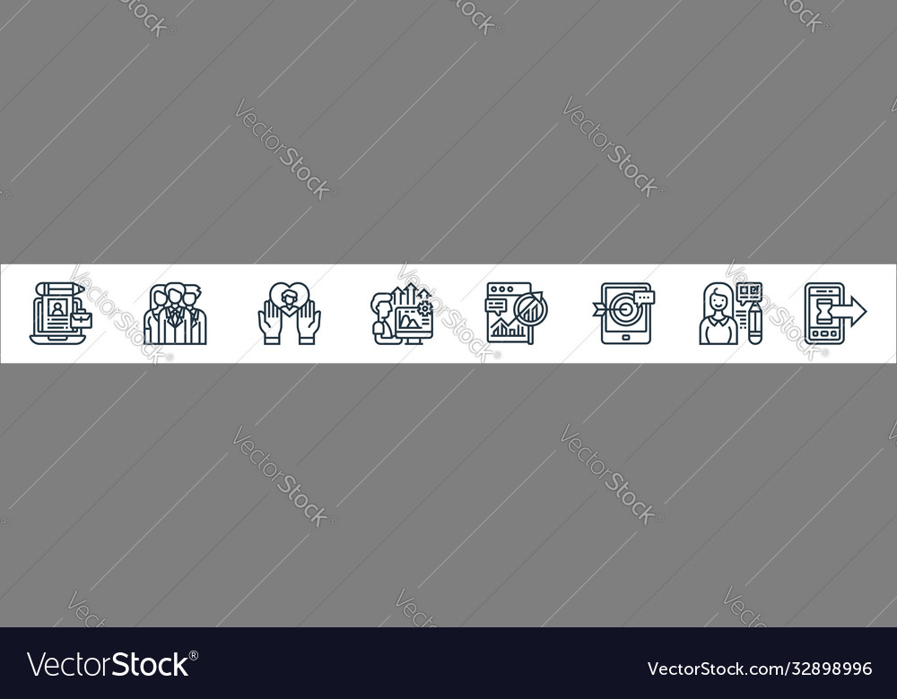Digital transformation line icons linear set Vector Image Digital transformation line icons linear set