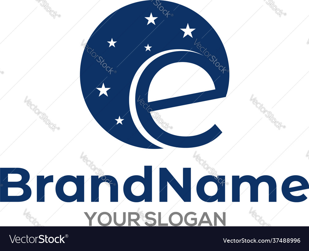 E moon logo design