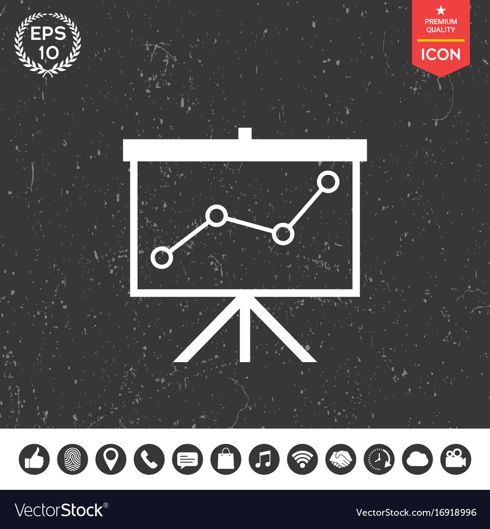 Flip-chart projection screen with a graph