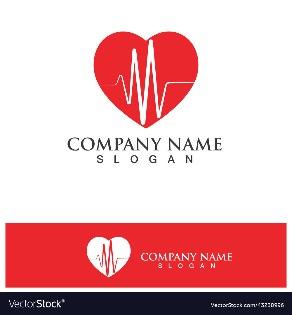 Heartbeat logo and symbol template design element Vector Image