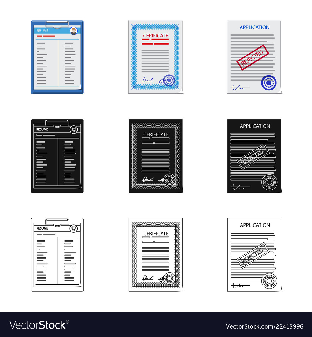 Isolated object of form and document icon vector image Isolated object of form and document icon