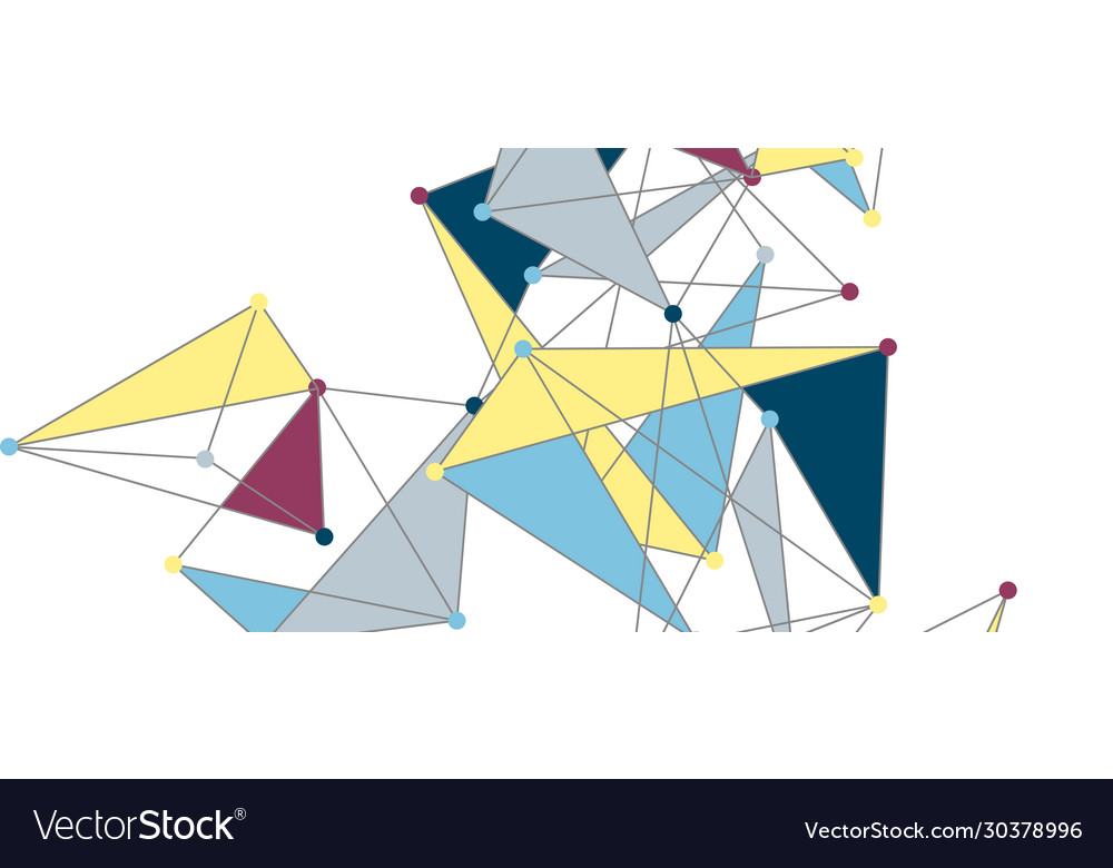 Line points connections triangular technology Vector Image Line points connections triangular technology
