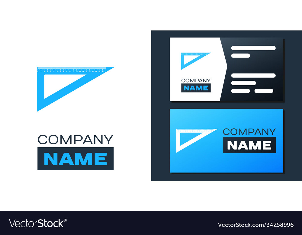 Logotype triangular ruler icon isolated on white vector image Logotype triangular ruler icon isolated on white